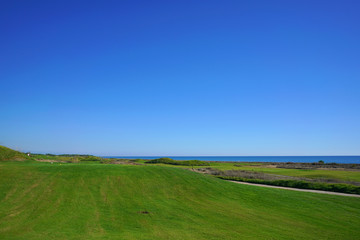 Links golf course and ball  