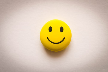 Funny smiley face on white background. Positive mood.