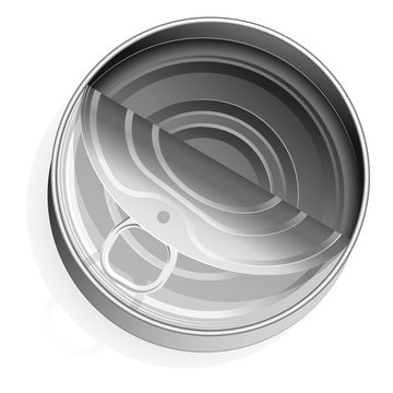 Tin can with a ring. Realistic look. Place for labels and stickers.