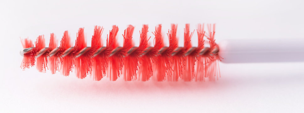 Brushes and tools for building and caring for eyelashes. On a white background. Materials for eyelash extension. Brushes, accessories for eyelash extensions.