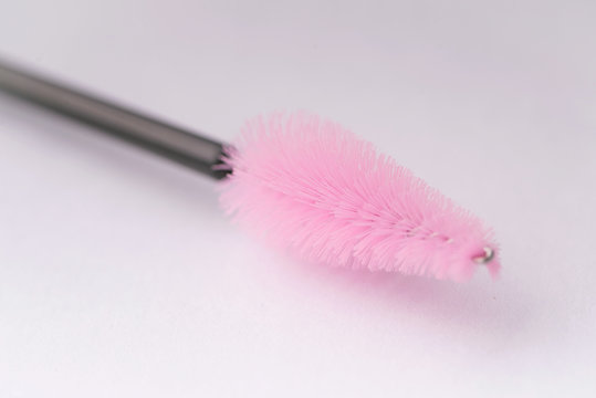 Brushes and tools for building and caring for eyelashes. On a white background. Materials for eyelash extension. Brushes, accessories for eyelash extensions.