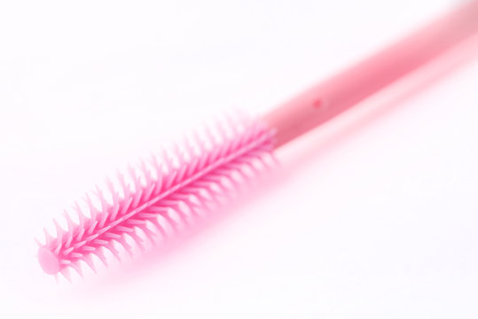 Brushes and tools for building and caring for eyelashes. On a white background. Materials for eyelash extension. Brushes, accessories for eyelash extensions.