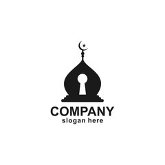 mosque and key logo template