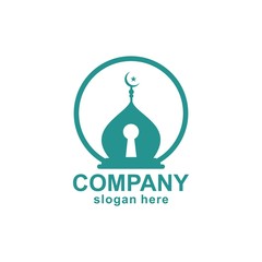 mosque and key logo template