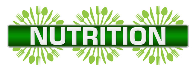Nutrition Spoon Fork Knife Green Circular Horizontal 
