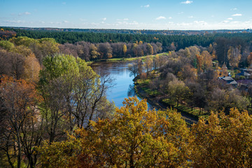 Fototapeta na wymiar City of Valmiera in Latvia from above