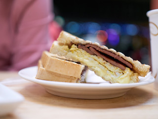 Street food at night - sandwhich