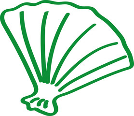 Handgezeichnete Muschel in grün