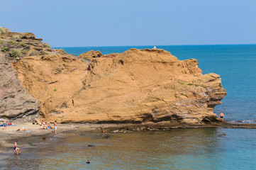 Felsenk&uuml;ste am Cap d'Agde in S&uuml;dfrankreich