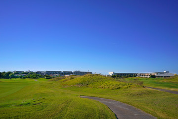 Links golf course and ball  