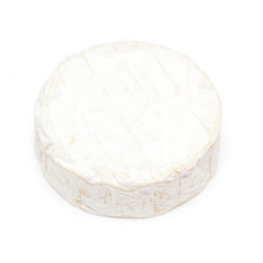 Camembert cheese isolated on a white studio background.