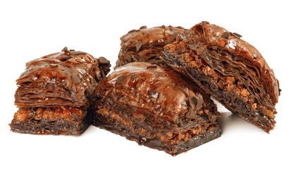 Turkish Ramadan Dessert Baklava isolated on white