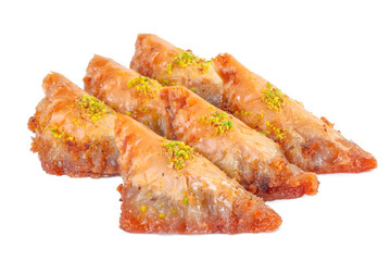 Turkish Ramadan Dessert Baklava isolated on white