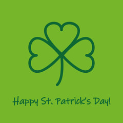 Happy St. Patricks Day green clover vector illustration EPS10