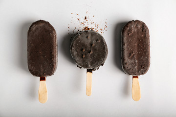 Delicious ice-cream on light background