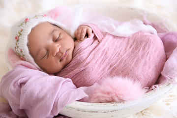 Portrait of cute African-American baby