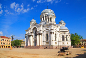 Fototapeta na wymiar St. Michael the Archangel church in Kaunas,