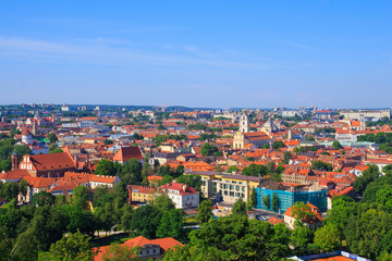Obraz premium View of the city from the tower of Gediminas Vilnius.