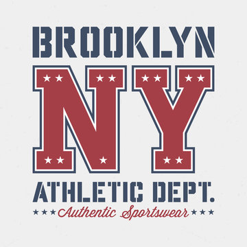 New York Brooklyn - Aged Tee Design For Printing 