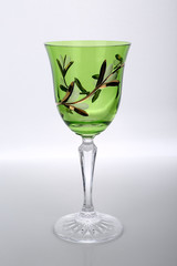 empty wine glass on white background