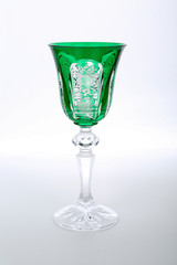 empty wine glass on white background