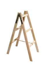 Studio Shot Of Wooden Ladders Isolated On White Background 