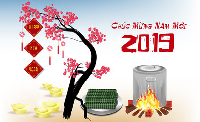Happy new year 2019 in Vietnamese