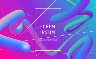 Abstract vector background. Modern composition with spheres and lines shape and place for text or message