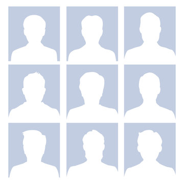 Male avatar human empty faces vector illustration