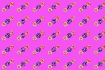 Pattern of three sweet donuts.
