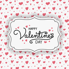 Valentine's Day poster with cute hearts. Vector