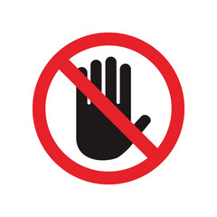 Do Not Touch Sign. Vector.