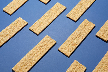 Crispbread on color background
