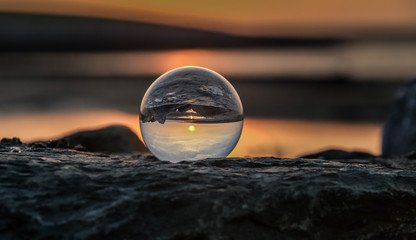 Glaskugel Sonnenaufgang 