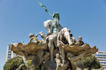 Neptune Fountain in Berlin, Germany.