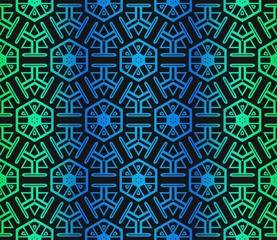 Gradient color Design With Abstract Hand Drawn Floral Pattern With Decorative Element. Vector Illustration. Seamless