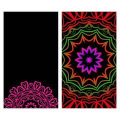Ethnic Mandala ornament. Templates with mandalas. Vector illustration for congratulation or invitation. The front and rear side