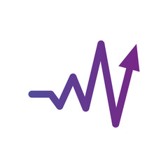 Heartbeat sign with arrow up. Vector illustration. The concept of health. clean design.