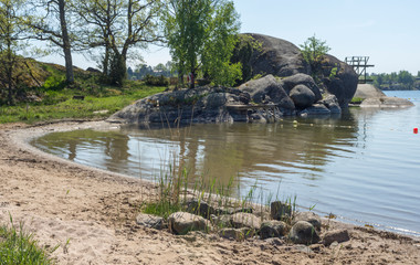 One of Stockholm's finest bathing beaches with, sandy beach, rocky bath, jumping tower and more