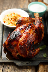 Chicken roast with pumpkin bulgur