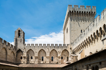 Fototapeta na wymiar Papstpalast in Avignon in Südfrankreich