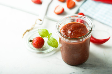 Hot strawberry sauce