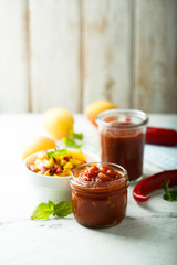 Homemade assorted sauces