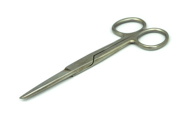 Medical tool, The scissors on the white background