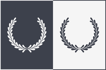 Heraldic Wreath Icon. Honor or Quality or Reward Symbol. Vector Silhouette