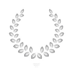 Heraldic Wreath Icon. Honor or Quality or Reward Symbol. Vector Silhouette