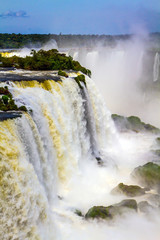 Huge complex of waterfalls Iguazu