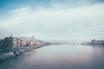 Obraz premium view of historic architectural in Budapest from Danube