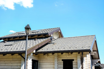Country house. Beautiful summer cottage greenery in the garden