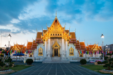 Wat Benchamabophit or Marble temple is one of famous landmark of Bangkok, Thailand.